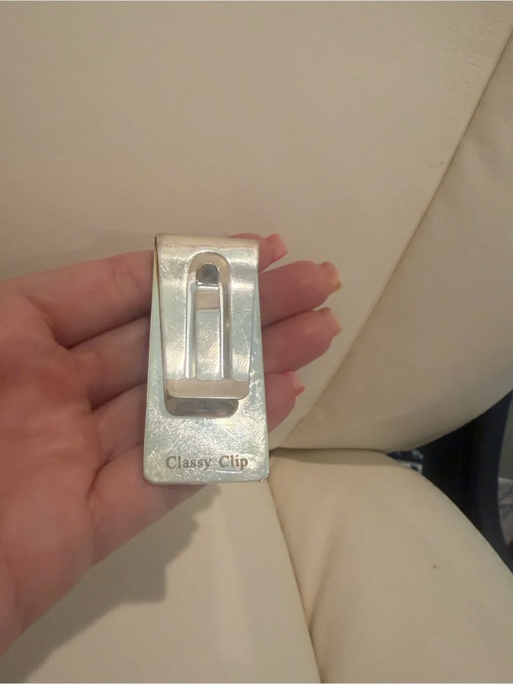 Silver Crystal Decorative Money Wallet Clip